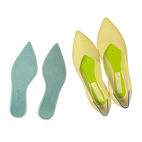 Rothy's The Point II Flats‎ Sour Apple Green Teal Women's 9 - Picture 8 of 12